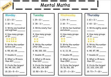 Grade 2 Mental Math Worksheets | Free Worksheets | Printables
