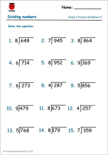 Grade 4 Division Worksheets | Free Worksheets | Printables