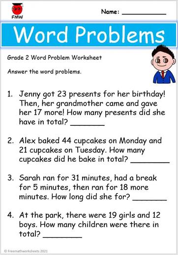 Word Problem Worksheets | Grades 1-6 | Free Worksheets ...