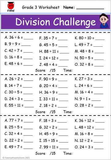 Grade 3 Division Worksheets | Free Worksheets | Printables