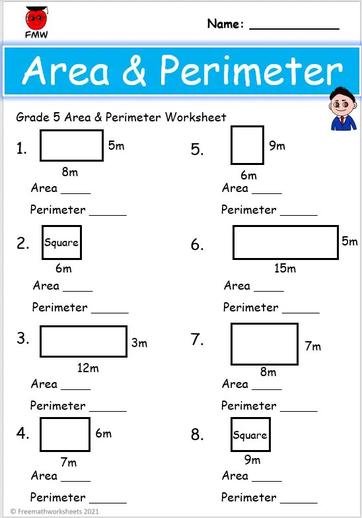 Grade 5 Area & Perimeter Worksheets | Free Worksheets