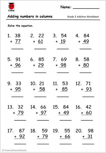 Grade 3 Addition Worksheets | Free Worksheets | Printables