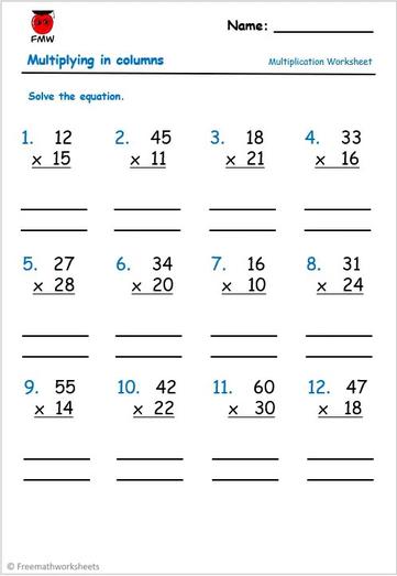 Grade 4 Multiplication Worksheets | Free Worksheets | Printables