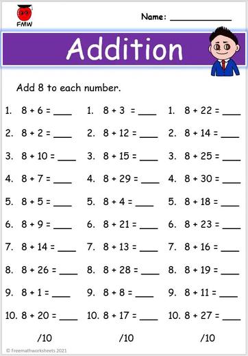 Free Grade 1 Addition and Subtraction Worksheets | Free ...