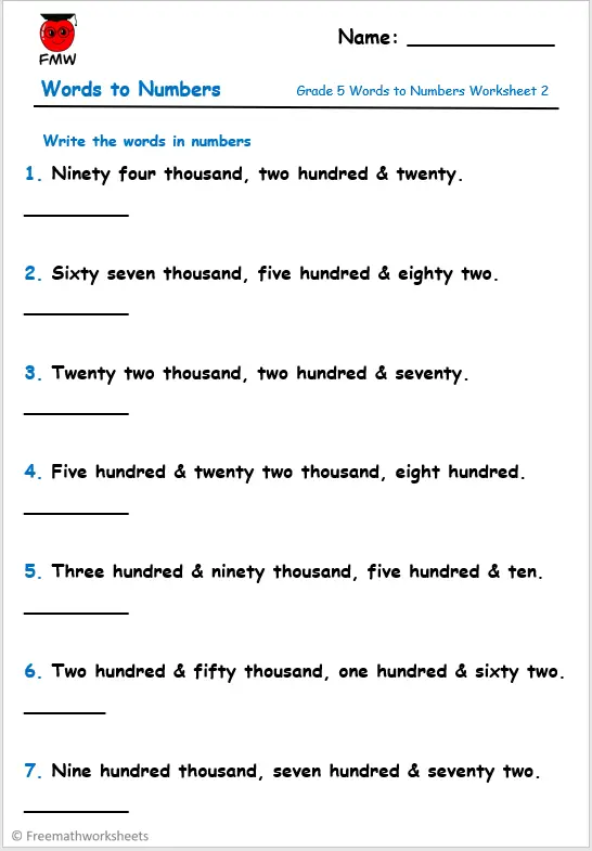 grade 5 number math worksheets free printables worksheets