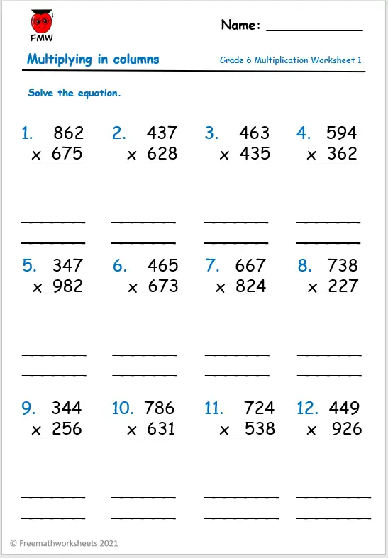 Grade 6 Four Operations Worksheets | Free Printables