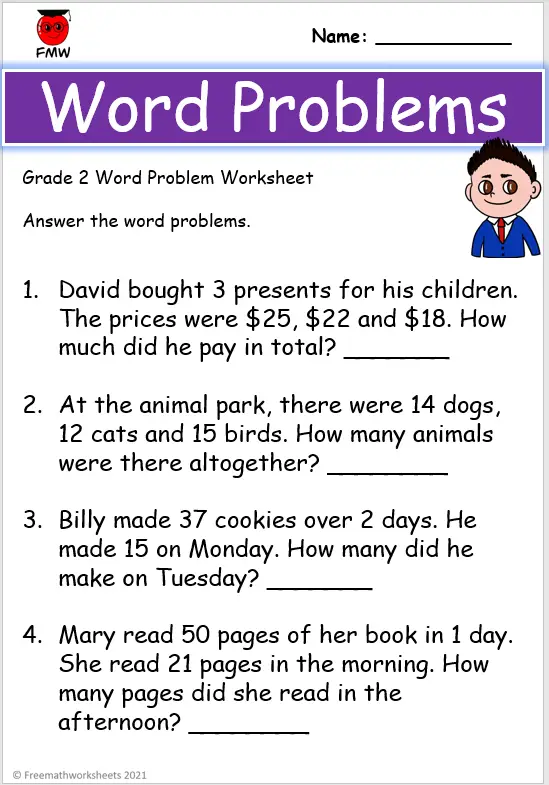 Grade 2 Word Problems | Free Worksheets | Printables