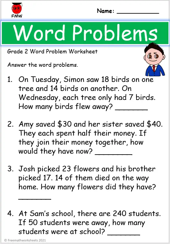 Free Printable Word Problem Worksheets For Kindergarten